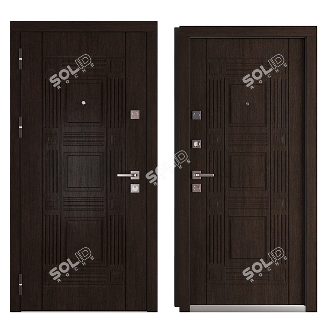 Modern Metal Entrance Door - Very Dveri Kvadro 3D model image 3