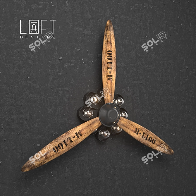 Modern Propeller Sconce 3D model image 1