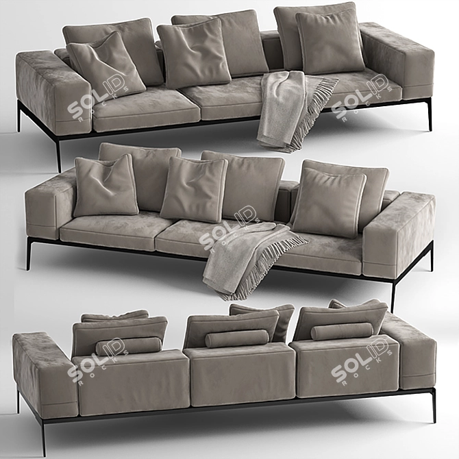 Modern Flexform lifesteel Sofa 3D model image 1