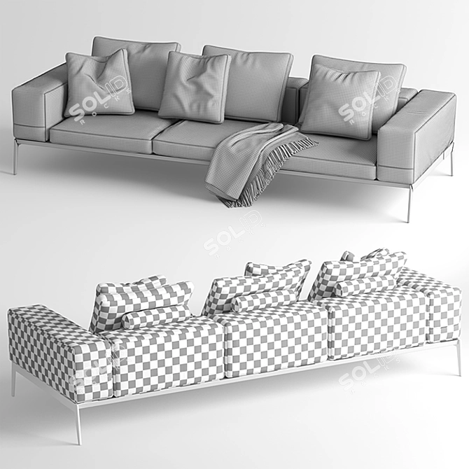 Modern Flexform lifesteel Sofa 3D model image 2