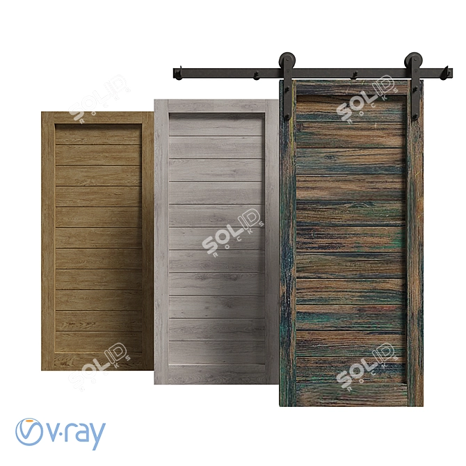 Sleek Hinged Door: Smooth Rollers 3D model image 1