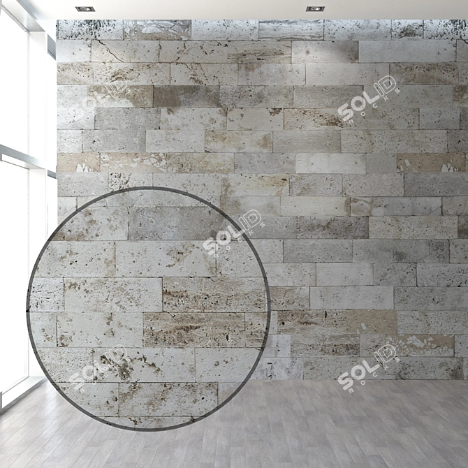 Seamless High-Resolution Travertine 3D model image 1