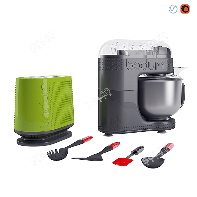 Bodum Kitchen Set: Tools, Toaster, Mixer 3D model image 1