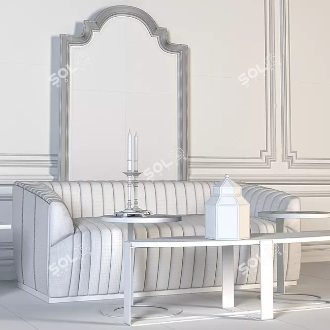 Elegant Upholstered Furniture Set 3D model image 2