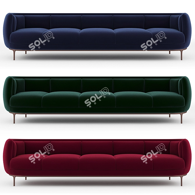 Luxury Wittmann Vuelta 5-Seat Sofa 3D model image 1