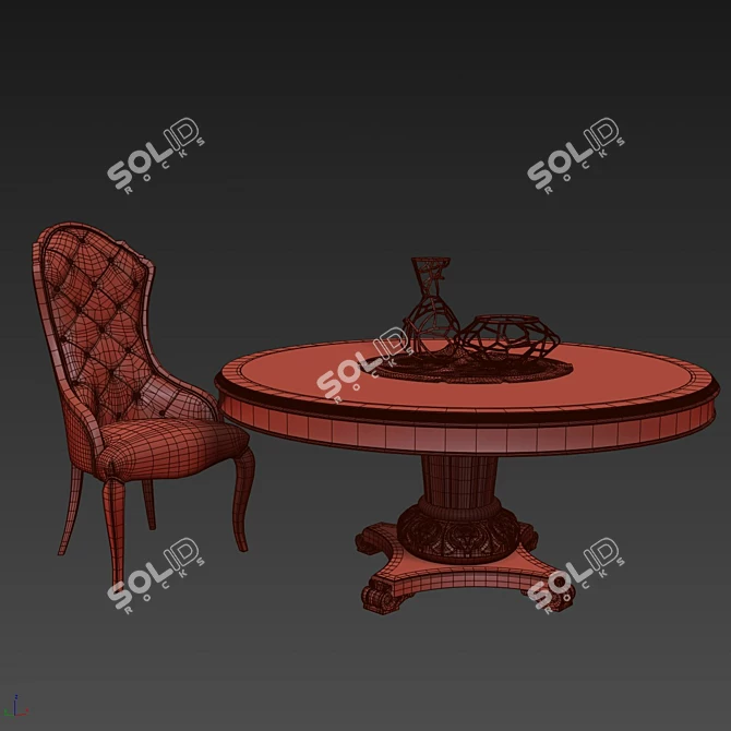 Elegant Carpanese Dining Set 3D model image 3