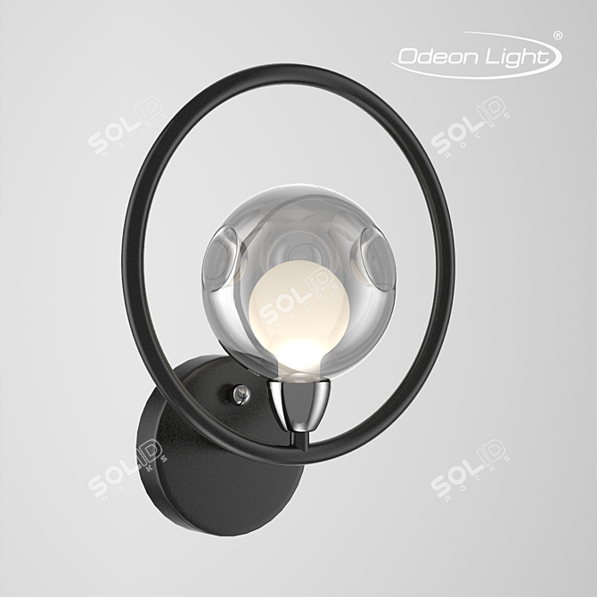 Magno Black Metal Wall Sconce 3D model image 1