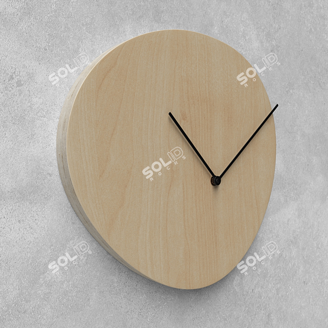 Minimalist Quadrilateral Wall Clock 3D model image 2