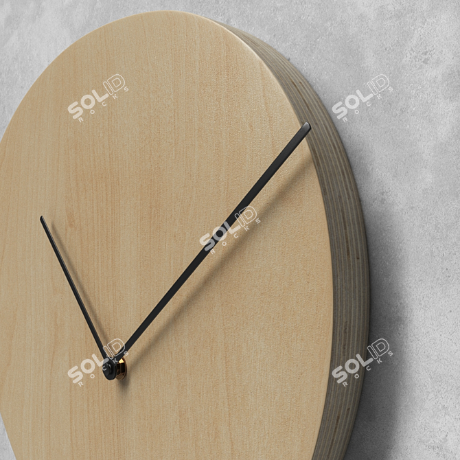 Minimalist Quadrilateral Wall Clock 3D model image 3