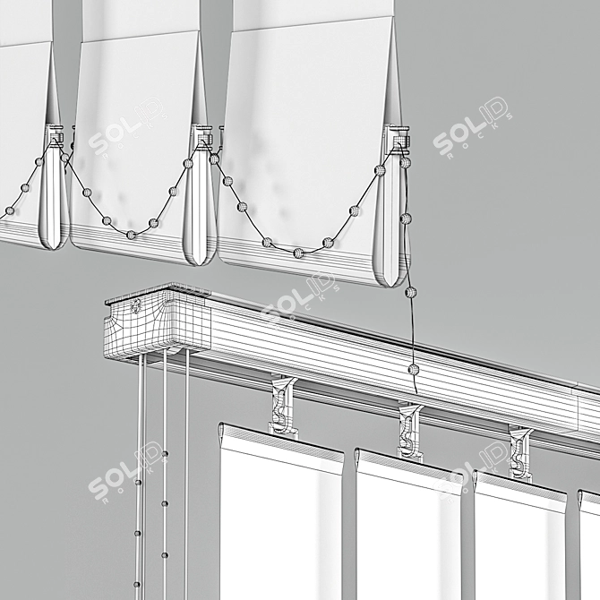  Modern Vertical Blinds 3D model image 3