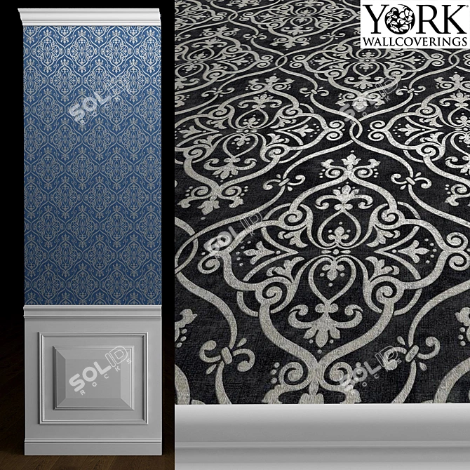 Glam Damask Texture Wallpaper 3D model image 1