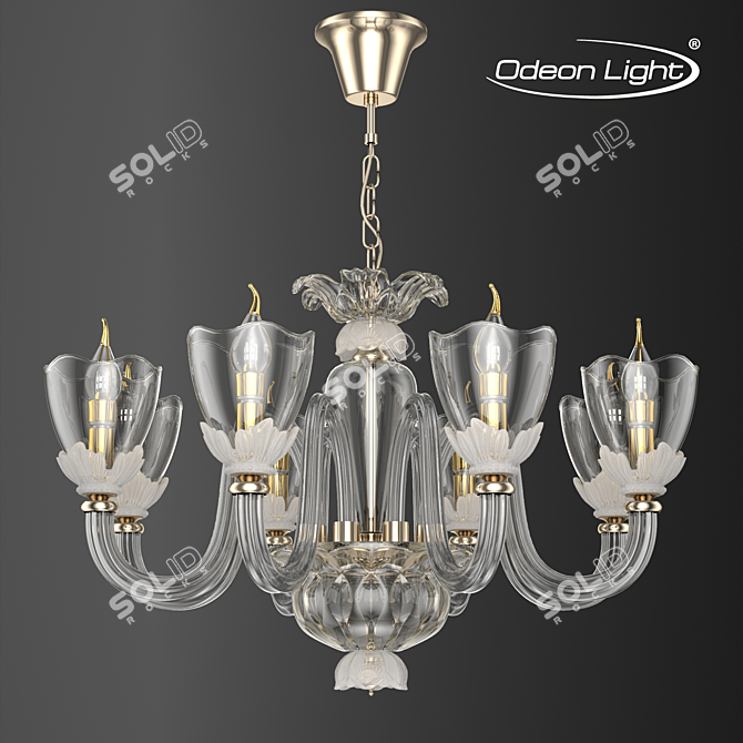 Floriana Chandelier Gold/Champagne | ODEON LIGHT 3D model image 1