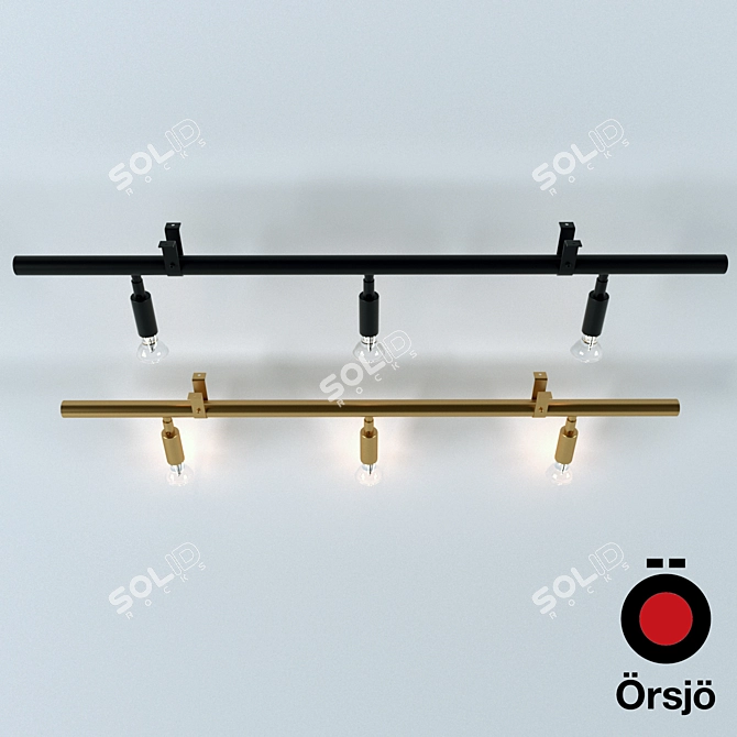 Star 3: Brass & Black Pendant Lamp 3D model image 2