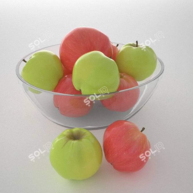 Realistic 3D Apples 3D model image 1