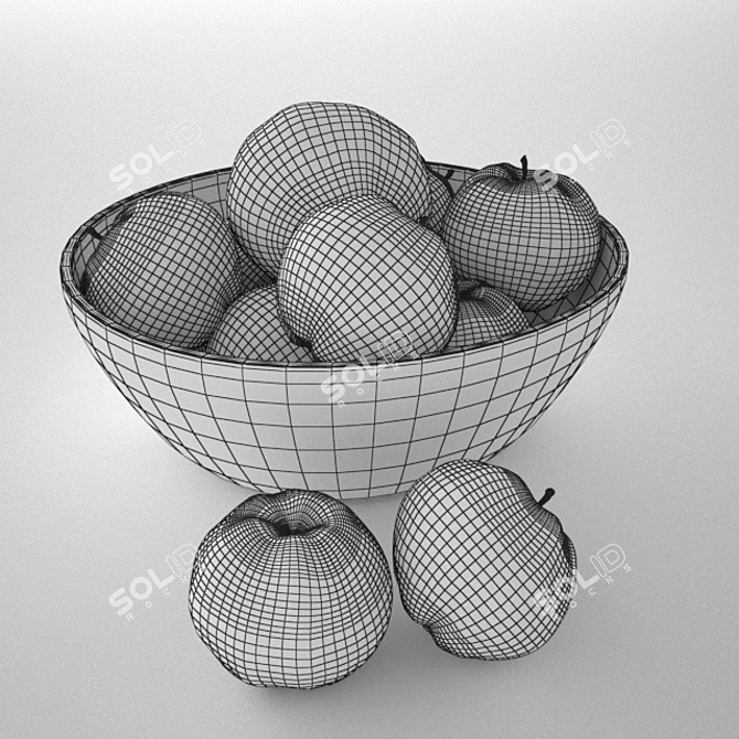 Realistic 3D Apples 3D model image 2