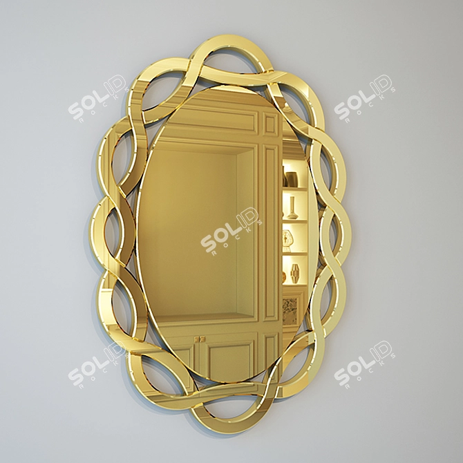 Modern Luxe Oval Wall Mirror 3D model image 1