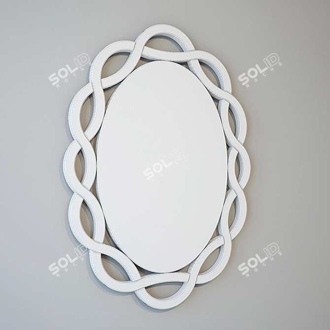 Modern Luxe Oval Wall Mirror 3D model image 3