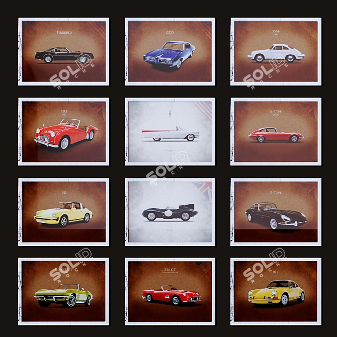 Vintage Automobile Prints by Mark Rogan 3D model image 3