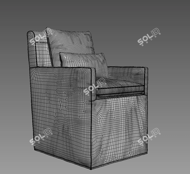Luxury Cloud Leather Armchair 3D model image 2