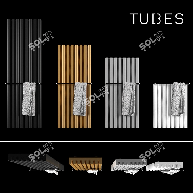 Title: Eco-Friendly Palombo Soho Bathroom Radiator 3D model image 1