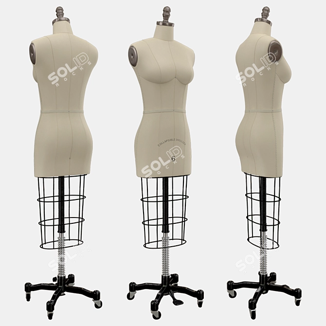 Collapsible Shoulders Dress Form, Size 6 3D model image 1