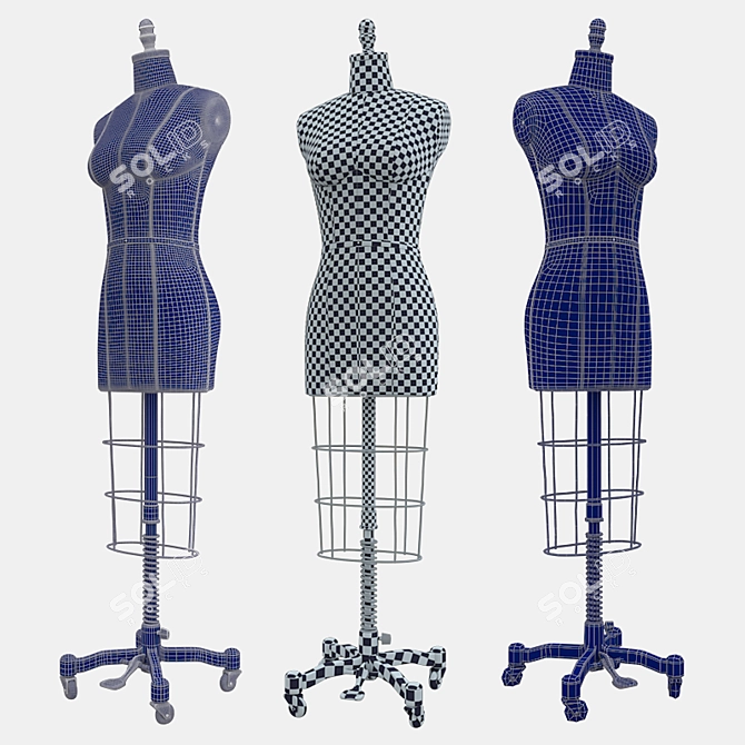 Collapsible Shoulders Dress Form, Size 6 3D model image 3