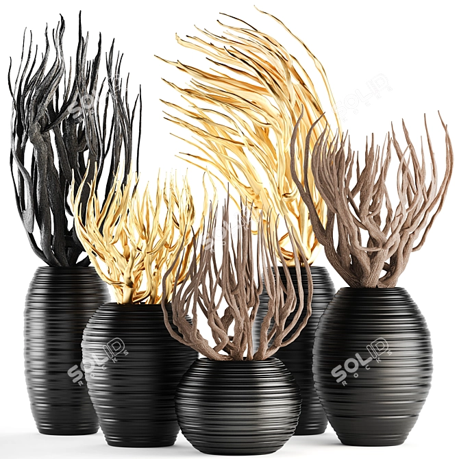Branches & Vases: A Decorative Collection 3D model image 1