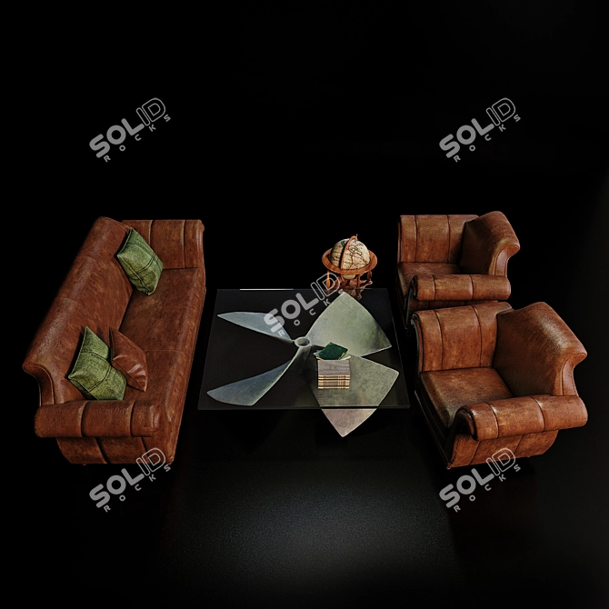 Elegant Regency Collection Sofa 3D model image 3