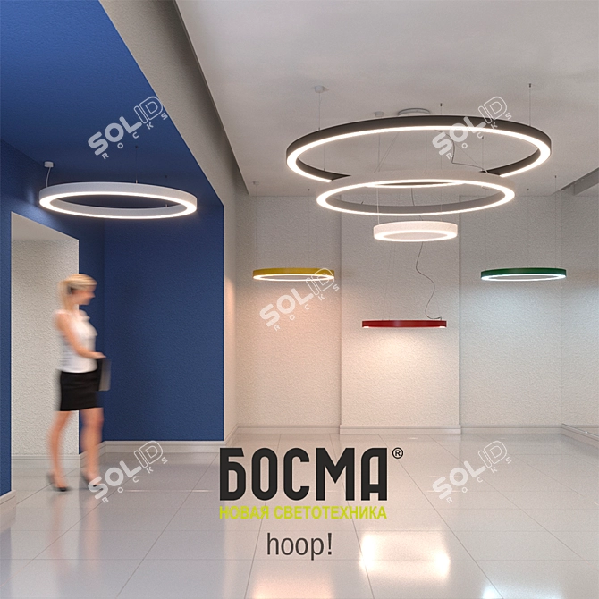 BOSMA Hoop LED Pendant Lights - Versatile and Customizable 3D model image 3