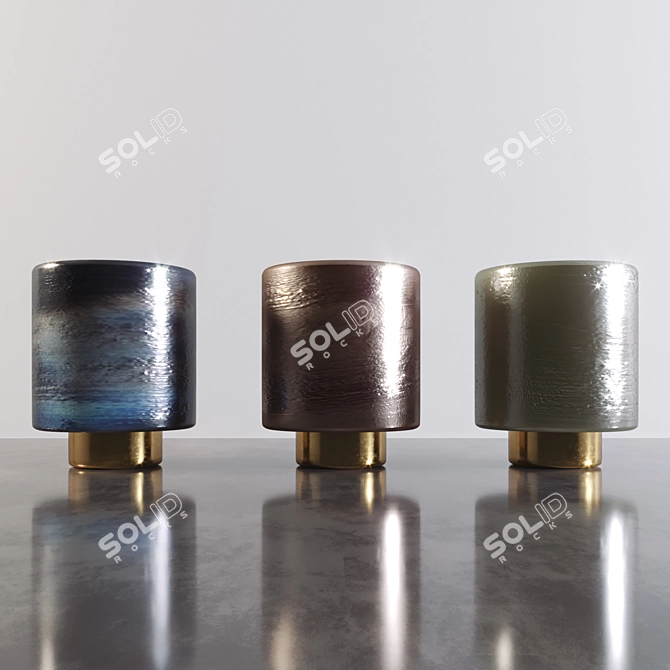 Elegant Amara Candle Holders Set 3D model image 1