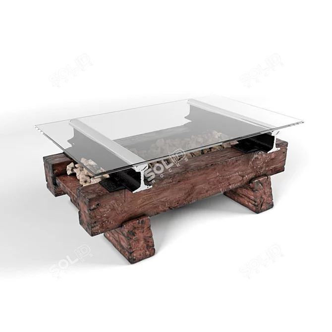 Rustic Sleeper Table 3D model image 1