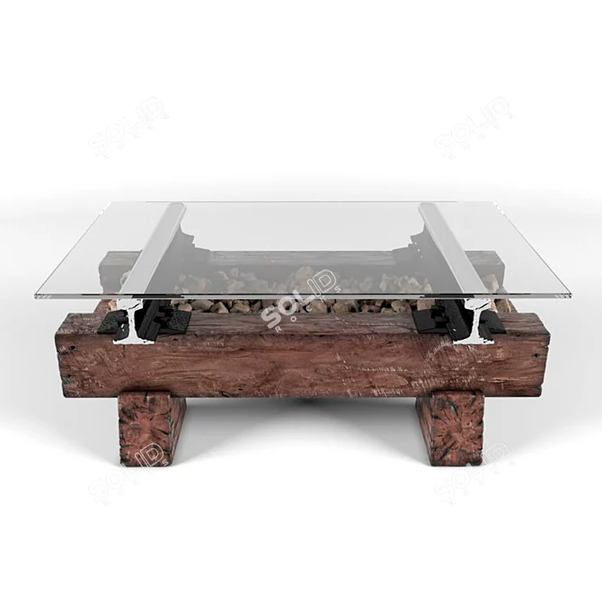 Rustic Sleeper Table 3D model image 2