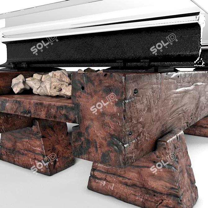 Rustic Sleeper Table 3D model image 3