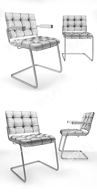 Sleek RH-305 De Sede Chair 3D model image 3