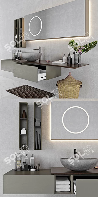 MODULNOVA Infinity_Decor Bathroom Furniture Set 3D model image 2