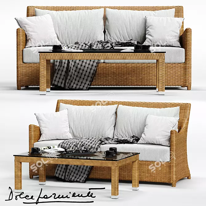 Luxury Dolcefarniente SCAURI Sofa - Elegant and Comfortable 3D model image 1