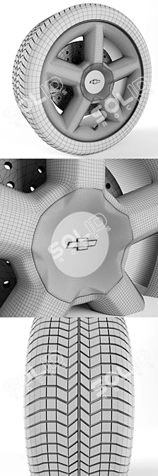 Chevrolet Avalanche Wheel Set 3D model image 3