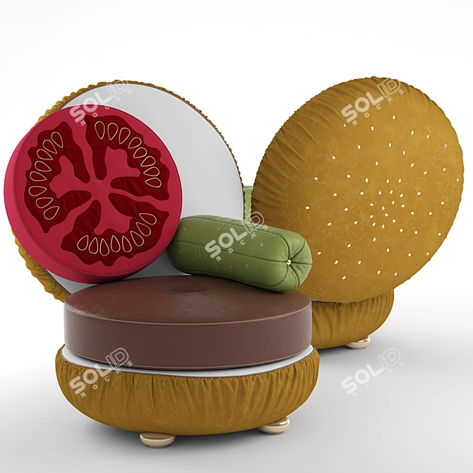 Ultimate Burger Armchair 3D model image 1