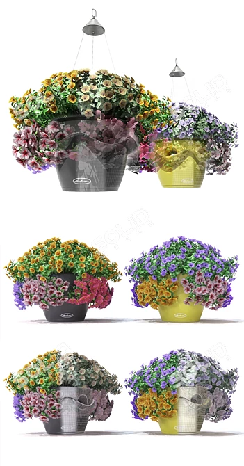 Cascadino Petunia: Hanging Garden Delight 3D model image 3