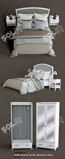 IKEA TISSEDAL Bedroom Set 3D model image 2