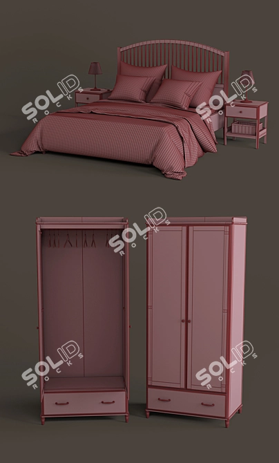 IKEA TISSEDAL Bedroom Set 3D model image 3