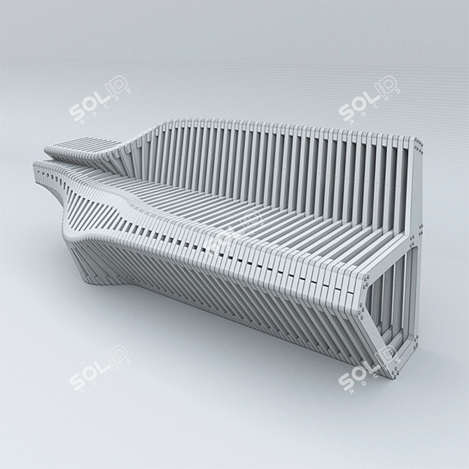 Modern Parametric Bench 3D model image 3
