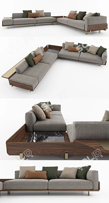 Modern Italian Corner Sofa 3D model image 2