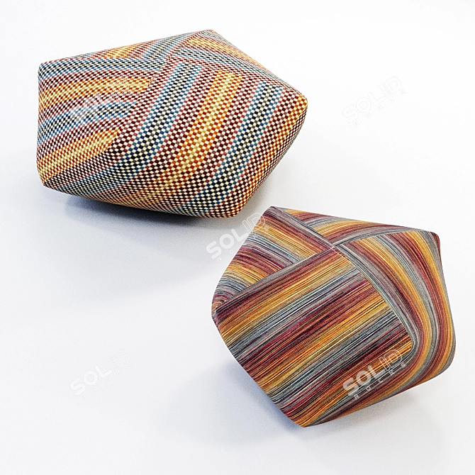 Missoni Diamond Outdoor Pouf Set 3D model image 1