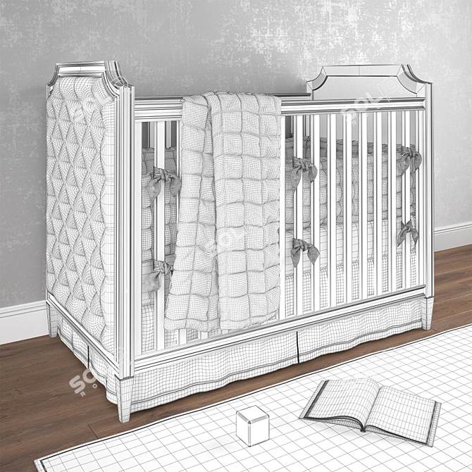 Alexandra Tufted Panel Crib - Deluxe Nursery Essential 3D model image 3