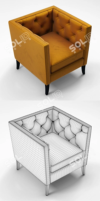 Homeline Emerson Capitone Armchair: 3D Model 3D model image 2