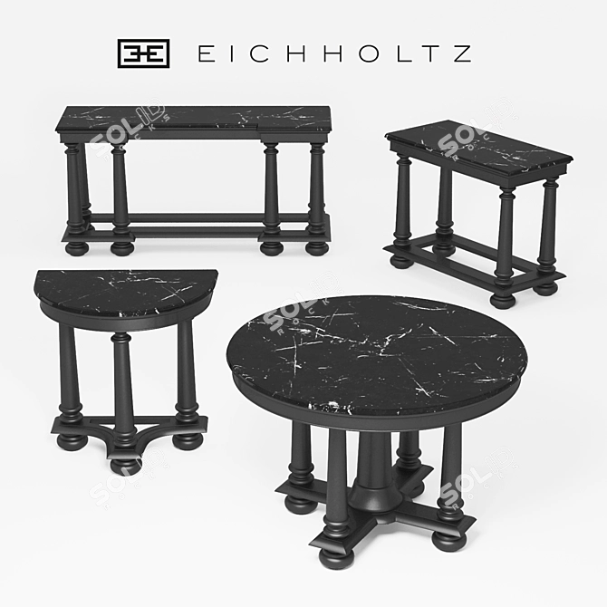 Elegant Eichholtz Table Set: Hollis, Archibald, Brennon & Clark 3D model image 1