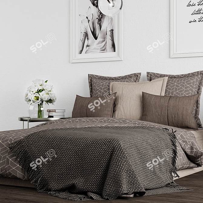 Elegant Bedroom Set: Stunning Detail 3D model image 2