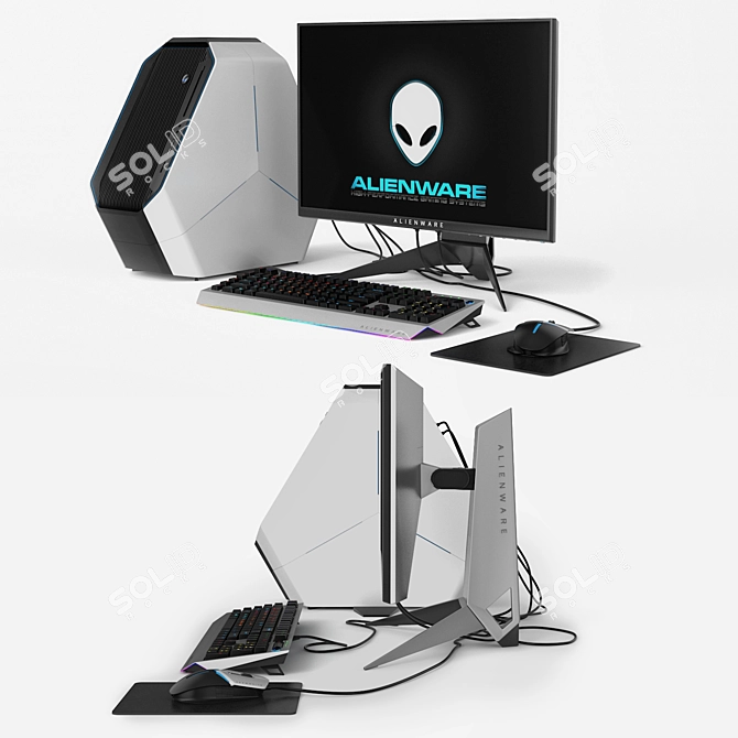 Sleek Alienware Gaming Laptop | V-Ray Render 3D model image 2