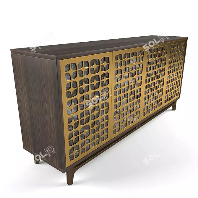 Ethereal Elegance: Astral Four-Door Buffet 3D model image 2